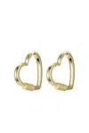 F+h Studios Hardcore Love Heart Statement Earrings In Gold/clear In Multi