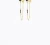 F+h Studios Iggy Long Chain Earrings Black Spinel In Gold/black In Black