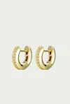 F+h Studios Ion Huggie Hoop Earrings In Gold/clear In Multi