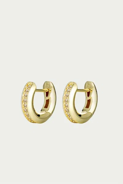 F+h Studios Ion Huggie Hoop Earrings In Gold/clear