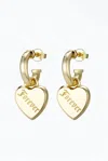 F+h Studios Love Forever Heart Charm Earrings In Gold In Gold