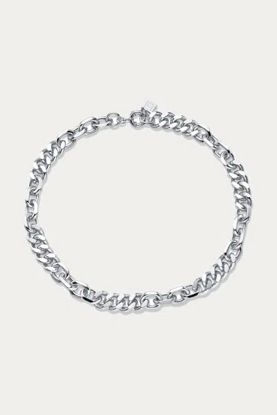 F+h Studios Mixed Up Statement Necklace In Silver