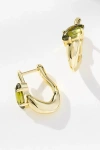 F+h Studios Modernist Gemstone Link Earrings In Gold