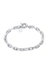 F+h Studios Ramones Hammered Chain Anklet In Silver In Metallic