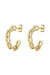 F+h Studios Ramones Hammered Chain Hoops In Gold In Gold
