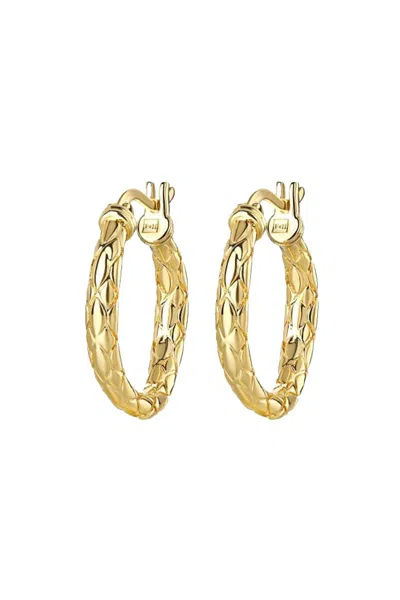 F+h Studios Snakeskin Hoops In Gold