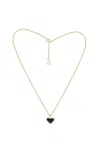 F+h Studios Whitney Gemstone Heart Necklace In Gold In Gold