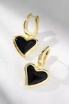 F+h Studios Whitney Heart Charm Earrings In Black