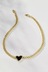 F+h Studios Whitney Heart Choker Necklace In Gold