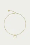 F+h Studios Y2k Butterfly Charm Necklace In Gold/clear In Gold