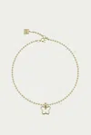 F+H STUDIOS Y2K BUTTERFLY CHARM NECKLACE IN GOLD/CLEAR