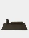 F. Hammann Leather Desk Set In Black
