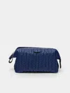 F. Hammann Leather Small Wash Bag  Abask Luxury Gift In  Blue
