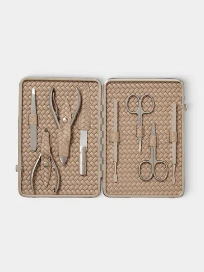 F. Hammann Woven Leather Large Manicure Set