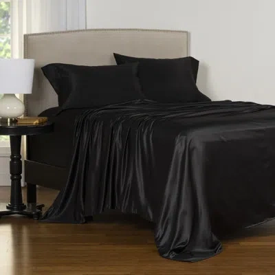 F. Scott Fitzgerald 4 Piece Microfiber / Polyester Guest Room Sheet Set Case Pack In Black