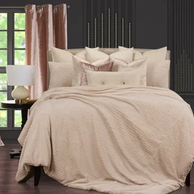 F. Scott Fitzgerald Arm In Arm Blush Faux Fur Duvet Cover & Insert Set