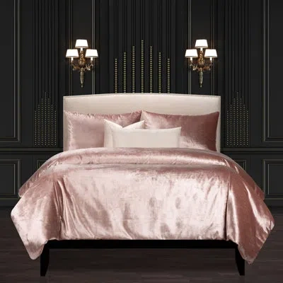 F. Scott Fitzgerald Breakfast In Bed Pink Velvet Duvet Cover & Insert Set
