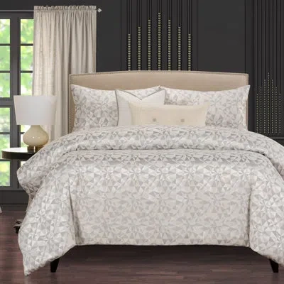 F. Scott Fitzgerald Diamond Point Geometric Duvet Cover & Insert Set In Gray