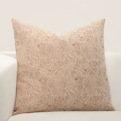 F. Scott Fitzgerald Garden Party Rose Square Pillow Cover & Insert In Pink,polyester,polyfill
