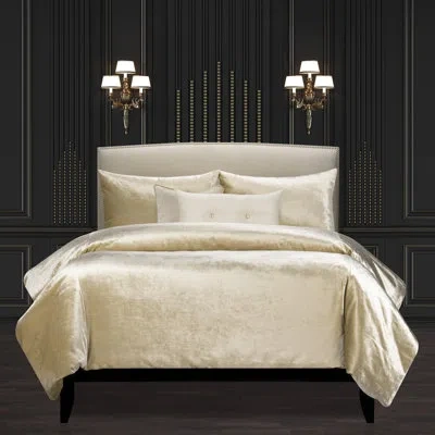 F. Scott Fitzgerald Golden Hours Gold Velvet Duvet Cover & Insert Set In Gold;gold Velvet