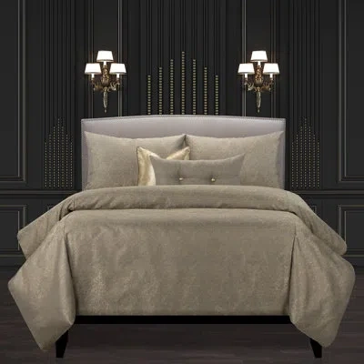 F. Scott Fitzgerald Jazz Club Shimmering Luxury Duvet Cover And Insert Set In Bronze