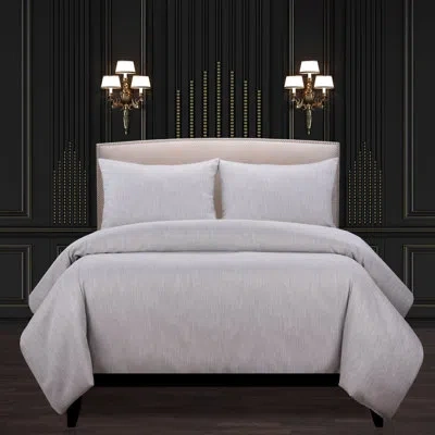 F. Scott Fitzgerald Lumiere Luxury Single Duvet Cover In Light Gray