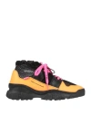 F Wd F_wd Man Sneakers Orange Size 9 Soft Leather, Textile Fibers In Orange
