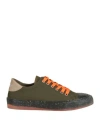 F Wd F_wd Woman Sneakers Military Green Size 5 Textile Fibers In Green