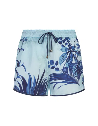 F.r.s For Restless Sleepers Flowers Blue Alie Shorts