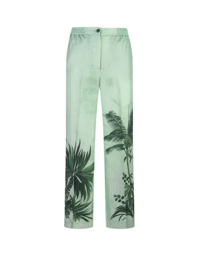 F.r.s For Restless Sleepers Flowers Green Atti Trousers