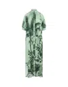 F.R.S FOR RESTLESS SLEEPERS FLOWERS GREEN METE LONG DRESS