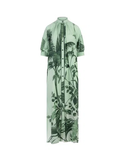 F.r.s For Restless Sleepers Mete Botanical-print Maxi Dress In Green