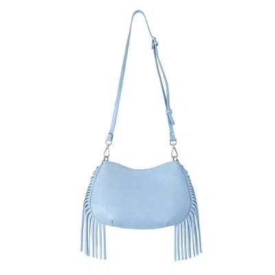 F3rog By Rana Women's Baby Blue Crossbody Mini Gordon Fringe Bag