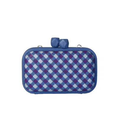 F3rog By Rana Women's Blue / Purple Blue & Lilac Woven Crossbody Kukki Clutch In Multi