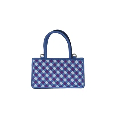 F3rog By Rana Women's Blue / Purple Blue & Lilac Woven Leather Crossbody Piraye Bag In Multi