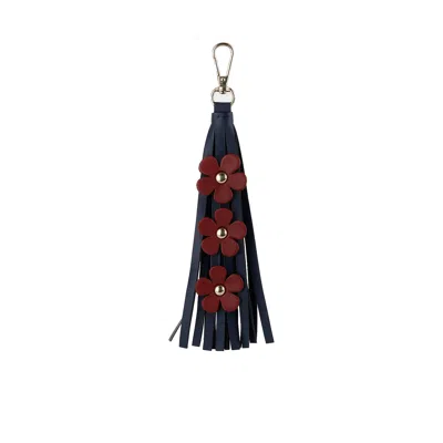 F3rog By Rana Women's Blue / Red Blue & Red Triple Flower Keychain In Multi