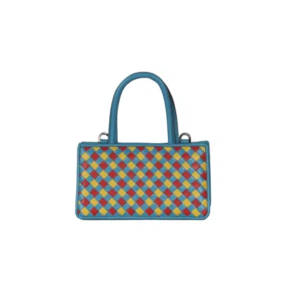 F3rog By Rana Women's Blue / Red / Yellow Red, Blue & Yellow Woven Leather Crossbody Piraye Bag In Multi