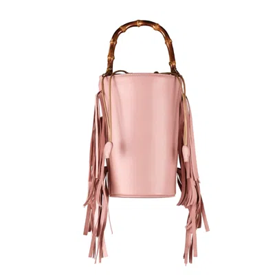 F3rog By Rana Women's Blushy Pink Fringe Crossbody Bucket Bag
