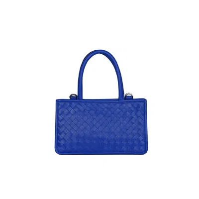 F3rog By Rana Women's Cobalt Blue Woven Leather Crossbody Piraye Bag