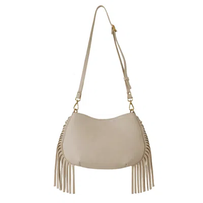 F3rog By Rana Women's Neutrals Beige Crossbody Mini Gordon Fringe Bag In Sand