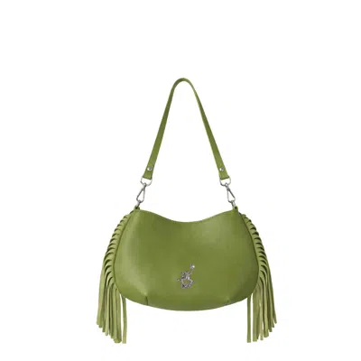 F3rog By Rana Women's Pistachio Green Crossbody Mini Gordon Fringe Bag