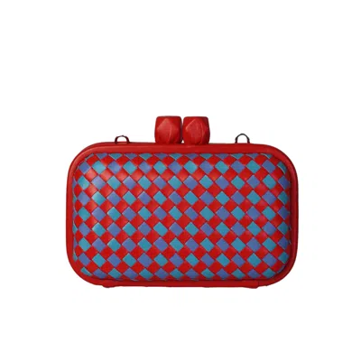 F3rog By Rana Women's Red / Blue Red, Blue & Turquoise Woven Crossbody Kukki Clutch In Multi