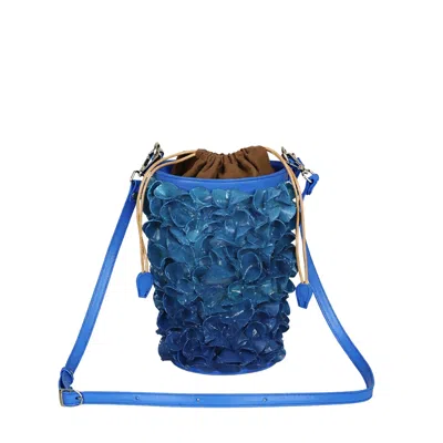F3rog By Rana Women's The Crossbody Blue Coral Bucket Bag With A Shoulder Strap