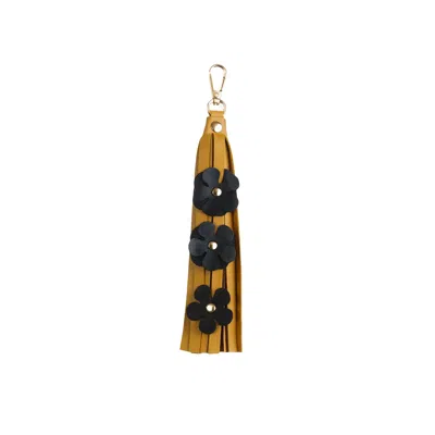 F3rog By Rana Women's Yellow / Black Yellow & Black Triple Flower Keychain In Multi