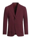 F839 Born In Napoli Man Blazer Burgundy Size 42 Virgin Wool, Elastane In Red