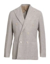 F839 Born In Napoli Man Blazer Khaki Size 42 Linen, Silk, Cotton In Sand
