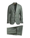 F839 Born In Napoli Man Suit Dark Green Size 40 Virgin Wool, Silk