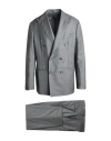 F839 Born In Napoli Man Suit Grey Size 44 Virgin Wool In Gray