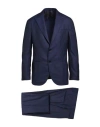 F839 Born In Napoli Man Suit Navy Size 40 Virgin Wool, Silk In Blue