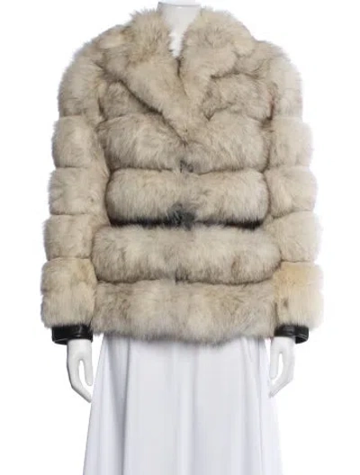 Pre-owned Fabbri Fur Fur Jacket In Neutral